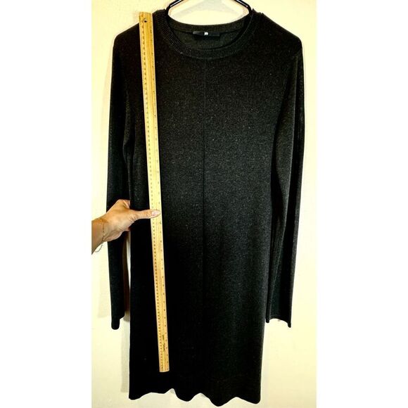 Jarbo Black Mink Blend Long Sleeve Knit Crewneck Women's Midi Dress Small - Picture 6 of 9